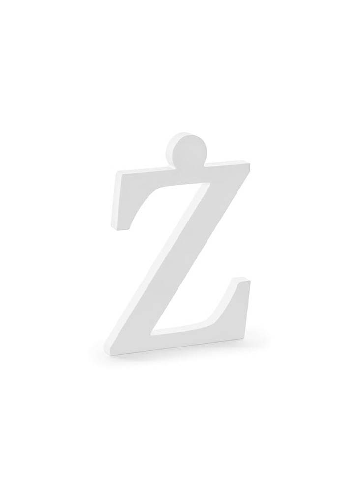 Wooden Letter Z, White, 16.5x23cm