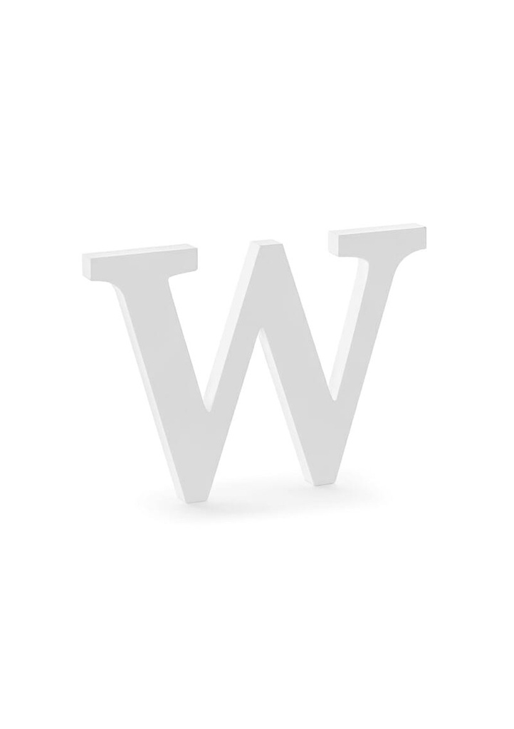[DL1-W-008] Wooden Letter W, White, 26.5x19cm