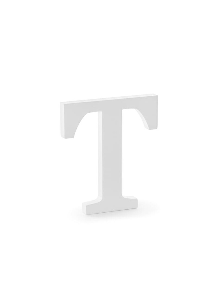 Wooden Letter T, White, 17.5x20cm