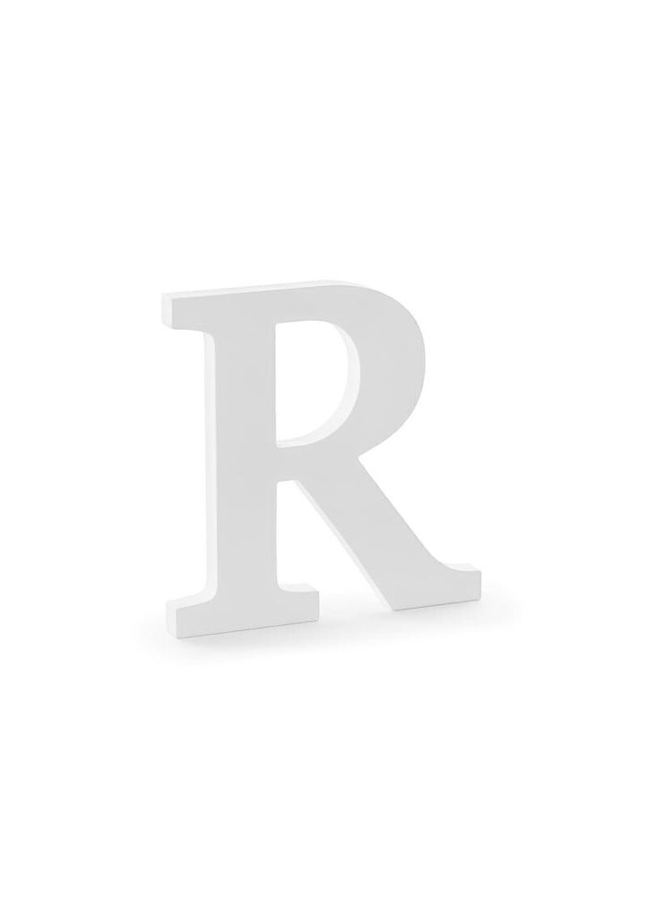 [DL1-R-008] Wooden Letter R, White, 19.5x20cm