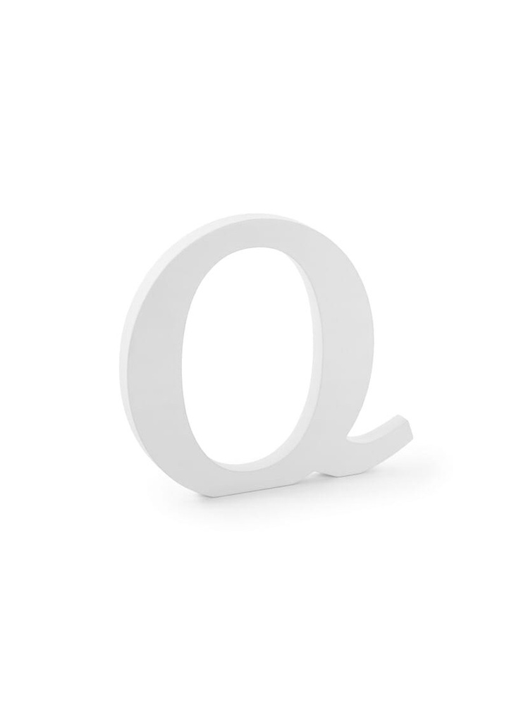 [DL1-Q-008] Wooden Letter Q, White, 22.5x20.5cm