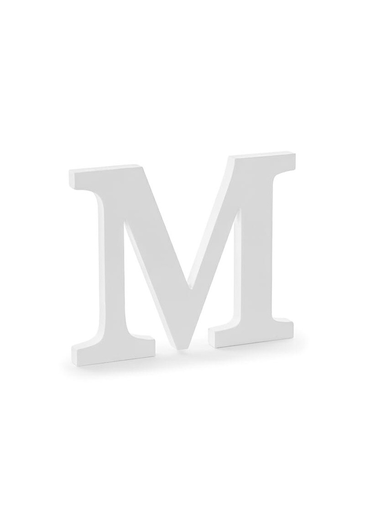 [DL1-M-008] Wooden Letter M, White, 25x20cm