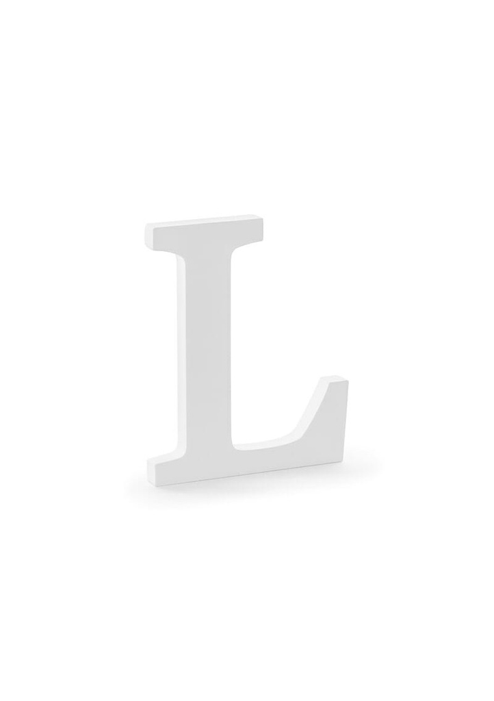[DL1-L-008] Wooden Letter L, White, 16x20cm
