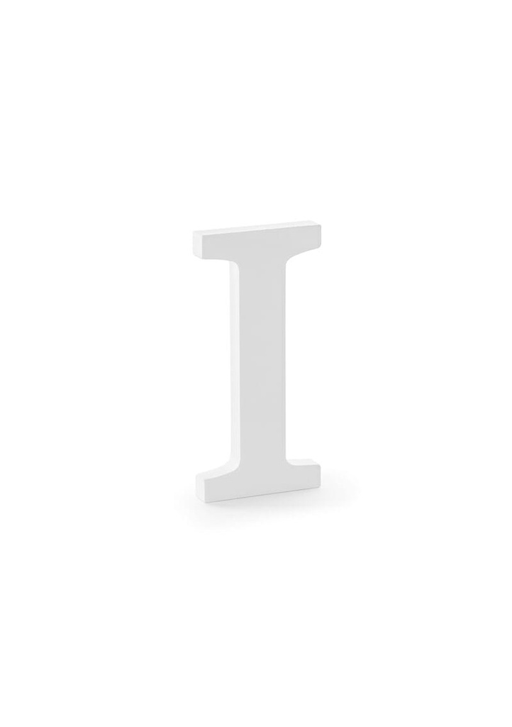 [DL1-I-008] Wooden Letter I, White, 9.5x20cm