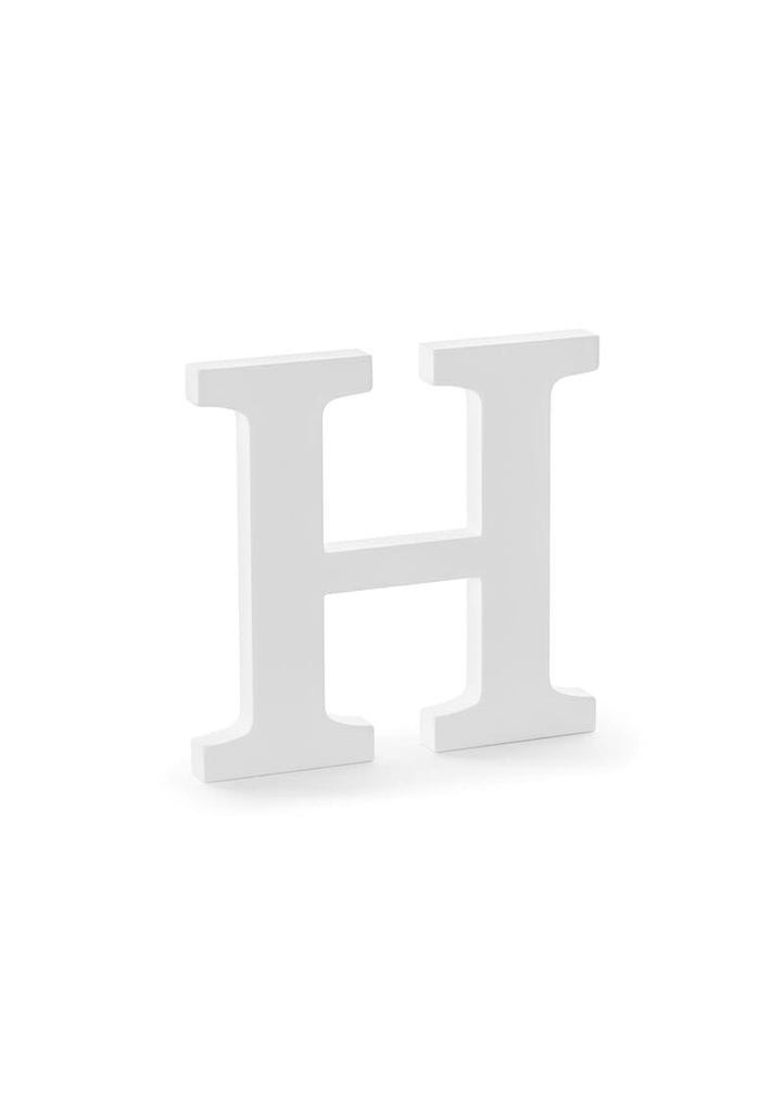Wooden Letter H, White, 21x20cm