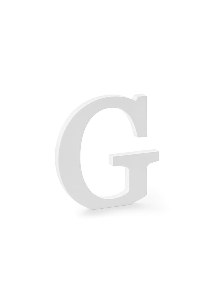 [DL1-G-008] Wooden Letter G, White, 19.5x20cm