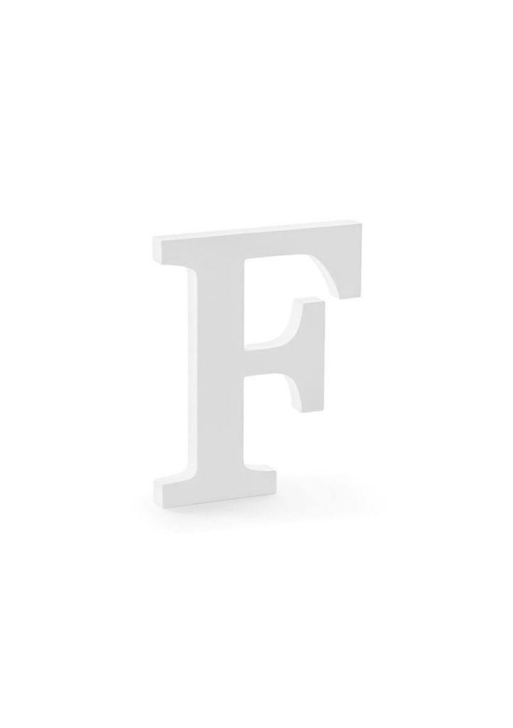 [DL1-F-008] Wooden Letter F, White, 16x20cm