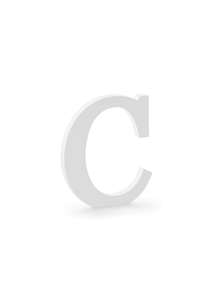Wooden Letter C, White, 17x20cm
