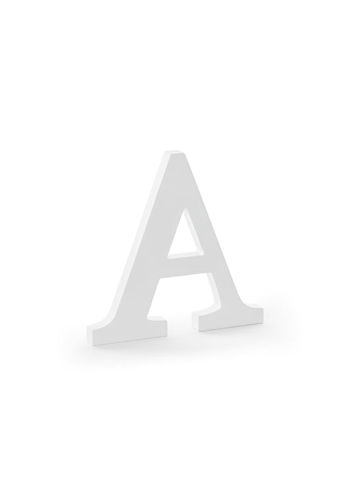 [DL1-A-008] Wooden Letter A, White, 21.5x20cm