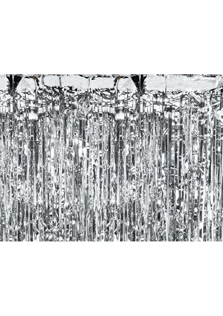 Party Backdrop Curtain Silver, 90 x 250xm