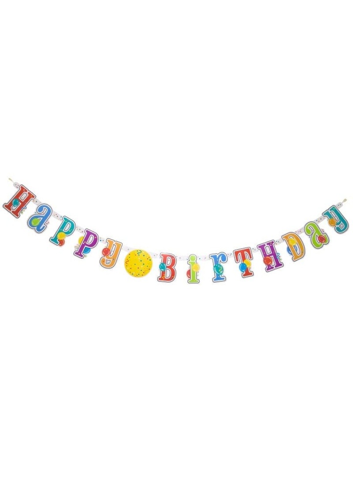 Happy Birthday Jumbo Jointed Banner with Number Stickers