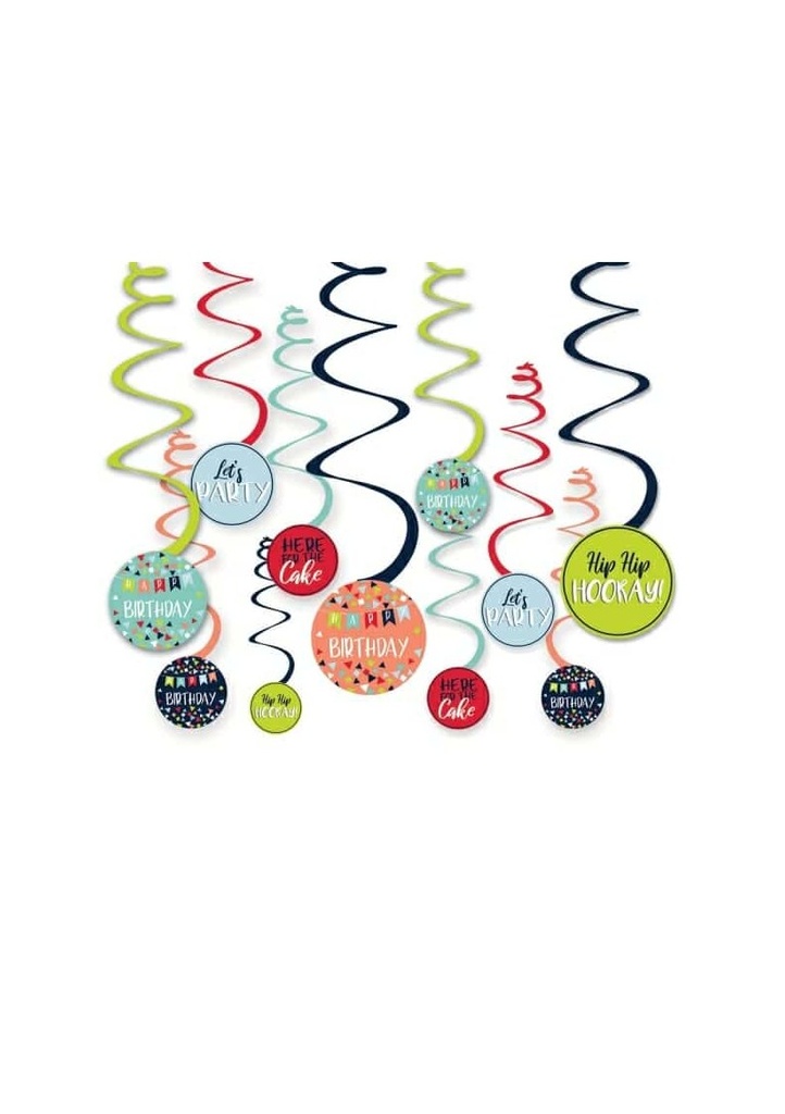 Swirl Decorations A Reason To Celebrate 61cm - 12pk