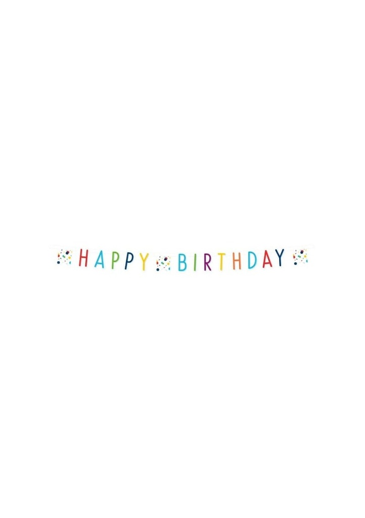Letter Banner Confetti Birthday Paper - 180 x 13,8cm