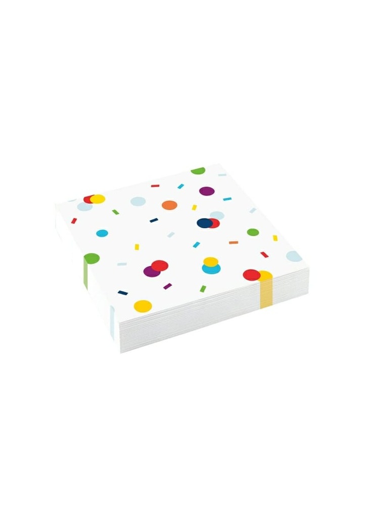 Napkins Confetti Birthday 33 x 33cm - 20pk