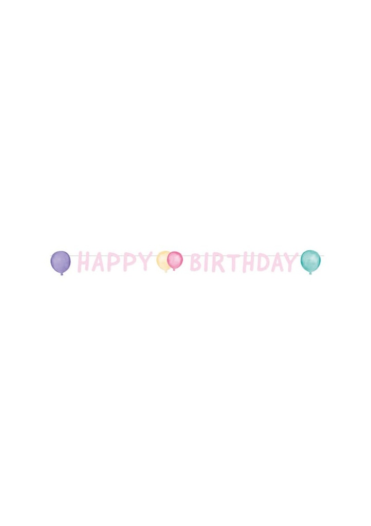 [9903715] Letter Banner Happy Birthday Pastel Paper - 150 x 13.8cm