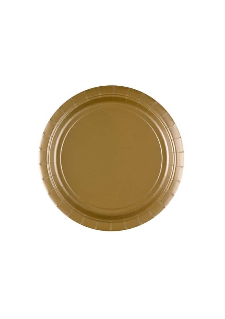 Gold Paper Plates 23cm - 8pk