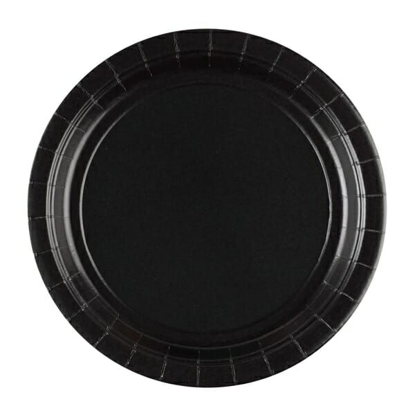 Black Paper Plates 23cm - 8pk