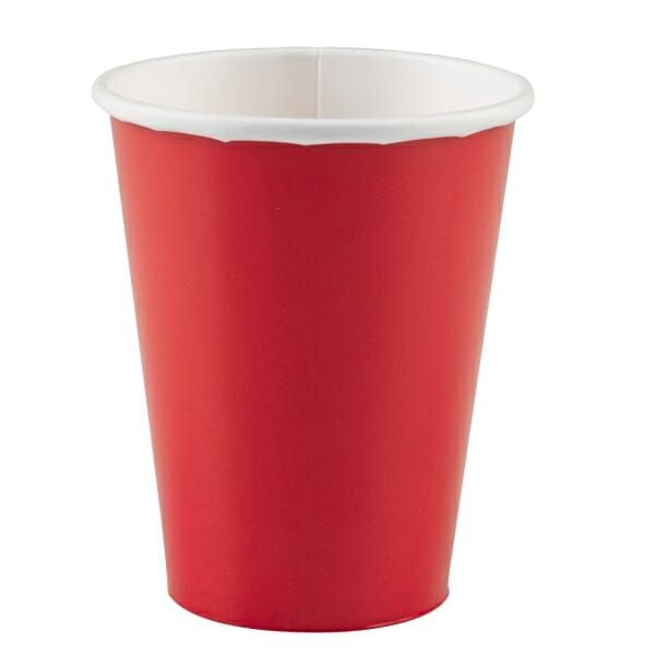 [58015-40-66] Apple Red Paper Cups 250ml - 8pk