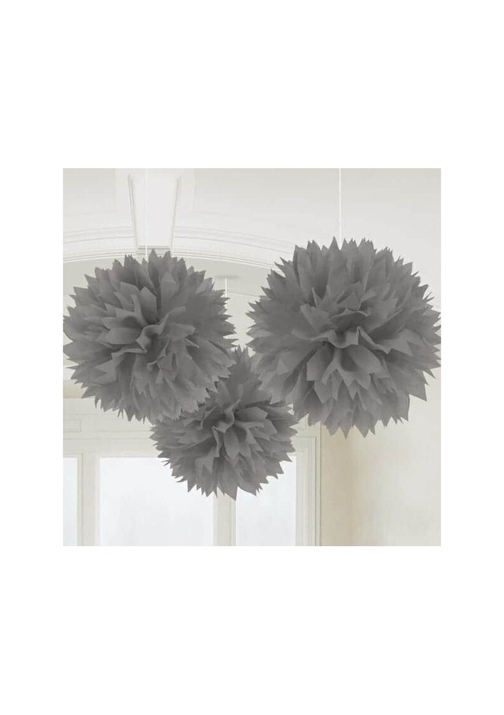 Fluffy Decorations Silver 40.6cm - 3pk
