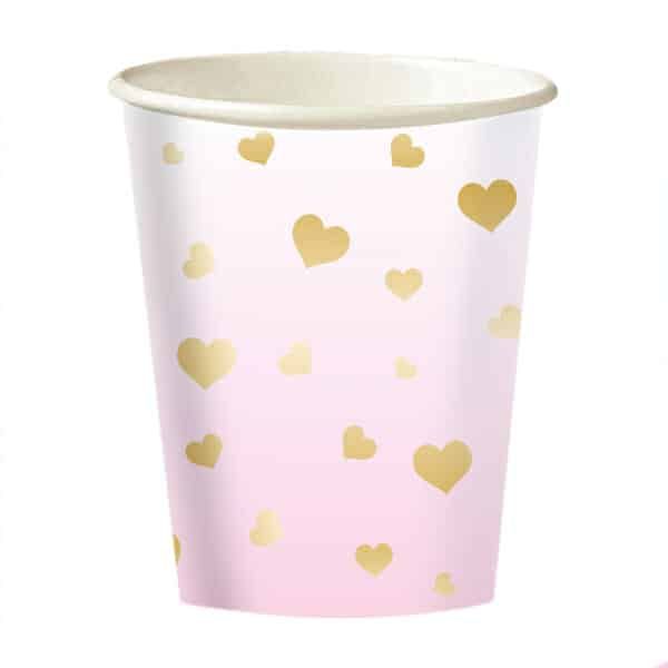 [9910309-66] 1st Birthday Pink Ombre Paper Cups 250ml - 8pk