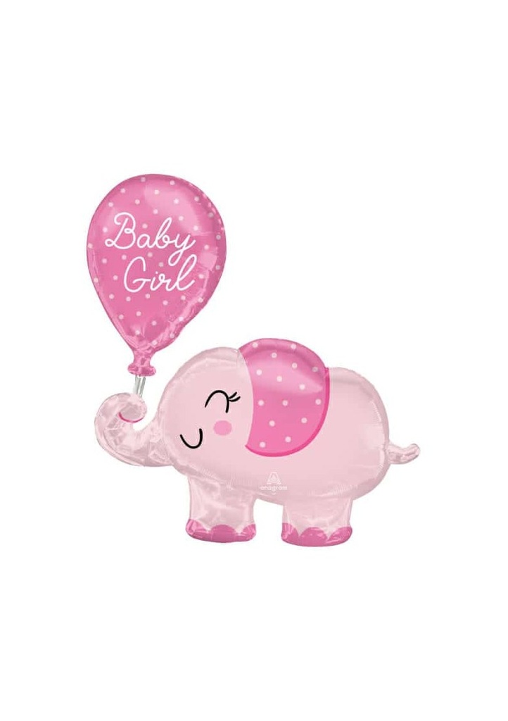 SuperShape Baby Girl Elephant Foil Balloon - 73cm x 78cm