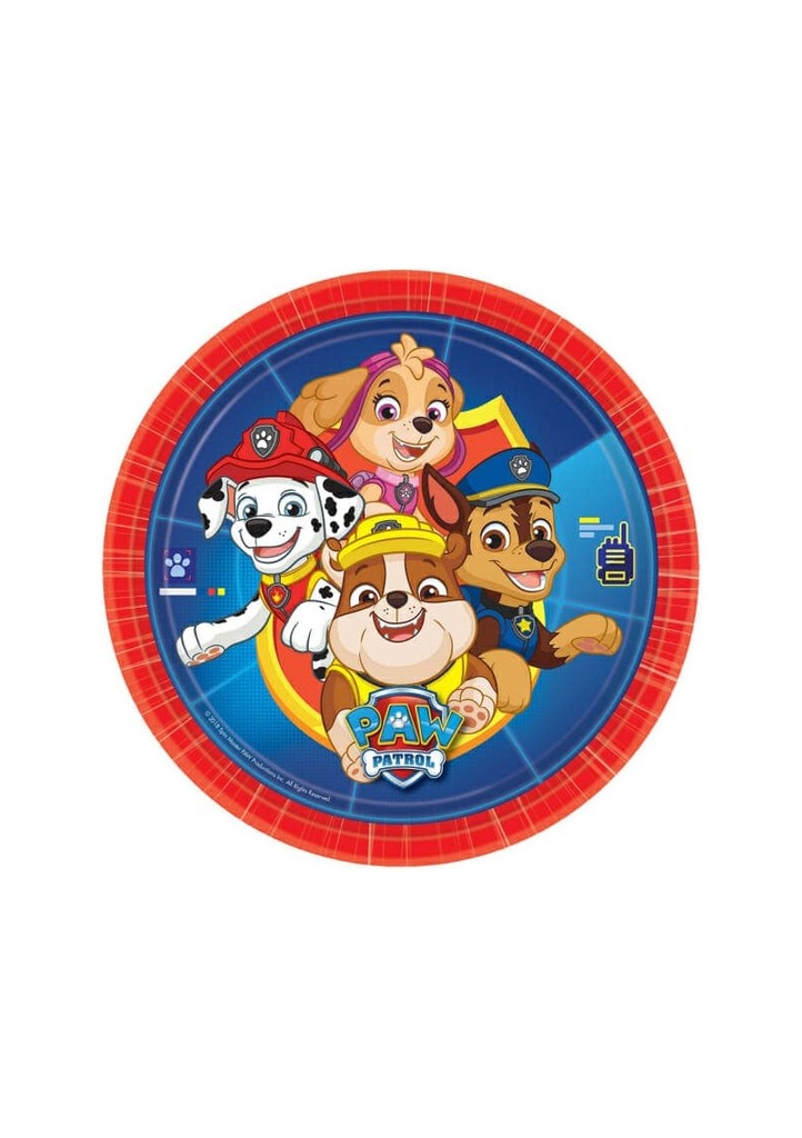 Paw Patrol Round Paper Plates 23cm - 8pk