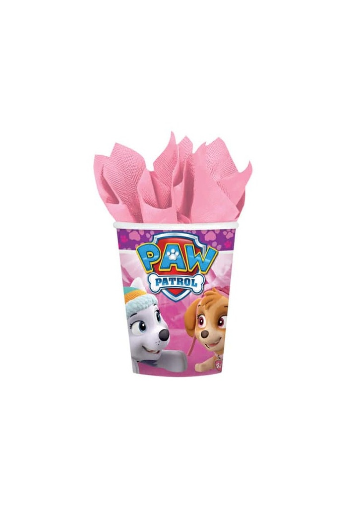 Pink Paw Patrol Paper Cups 250ml - 8pk