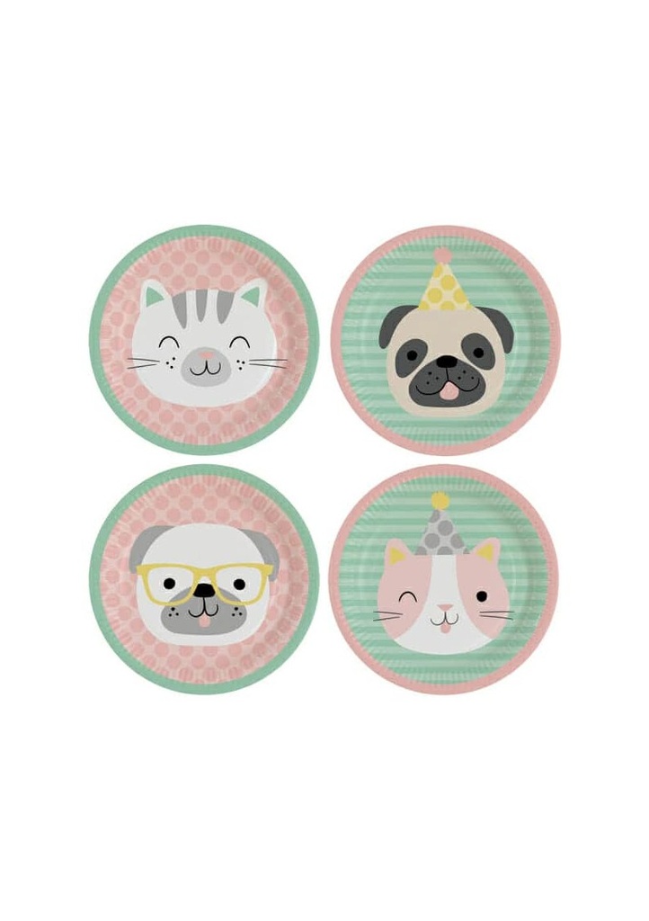 Hello Pets Round Paper Plates 23cm - 8pk