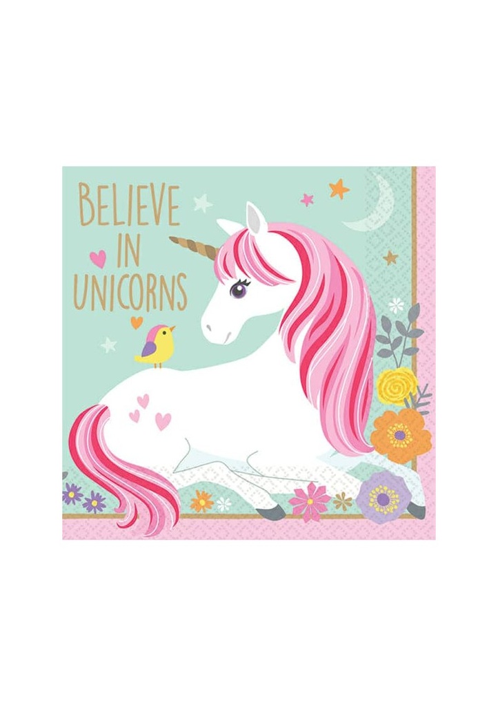 [501929-66] Magical Unicorn Napkins  25cm x 25cm - 16pk