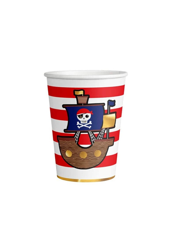 Pirates Map Paper Cups 250ml - 8pk