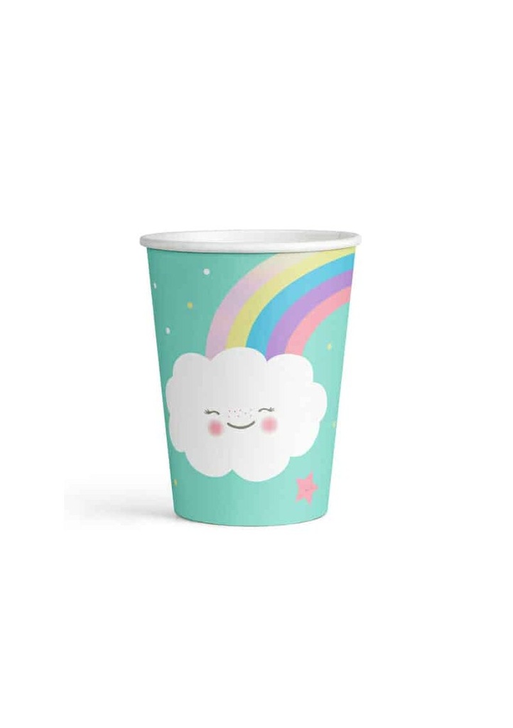 Rainbow & Cloud Paper Cups 250ml - 8pk