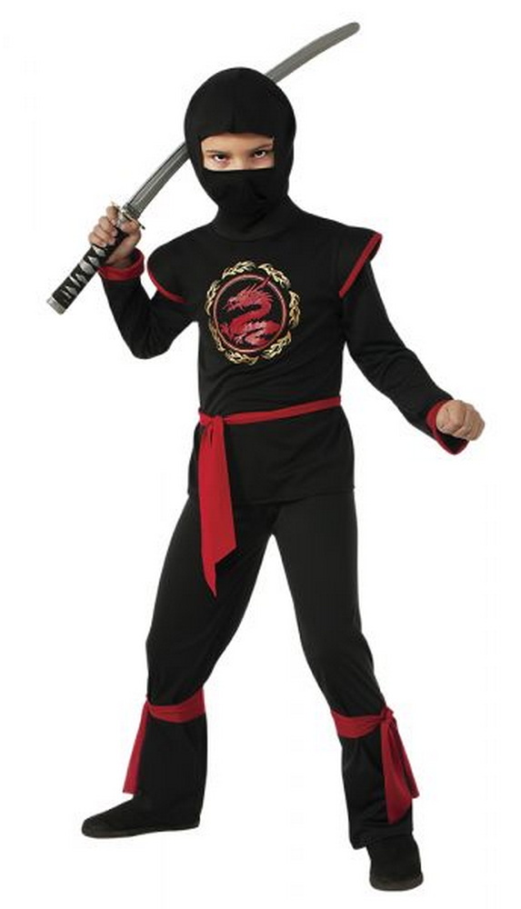 Black Dragon Ninja Boy Costume - Age 5 to 7 Years