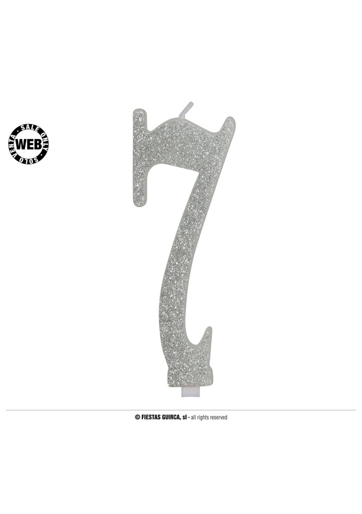 Silver Frosted Candle 12.5cm - No. 7