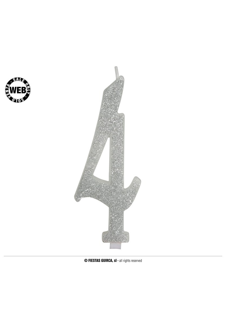 Silver Frosted Candle 12.5cm - No. 4