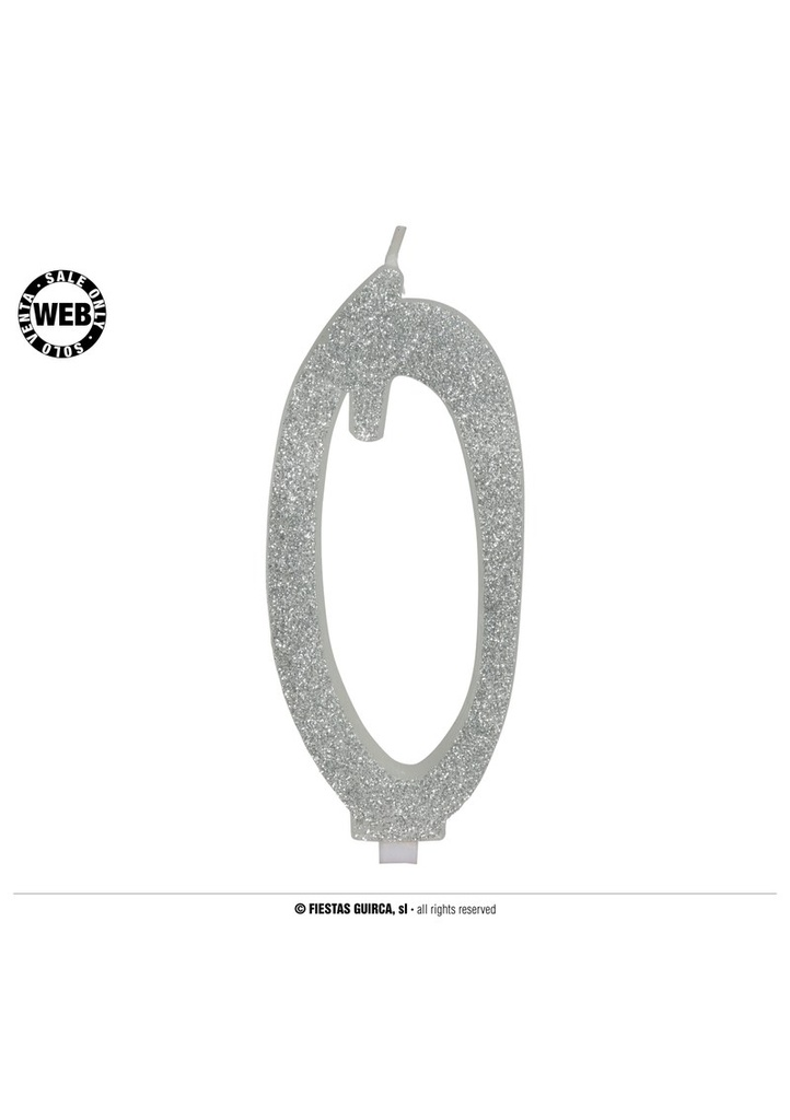 Silver Frosted Candle 12.5cm - No. 0