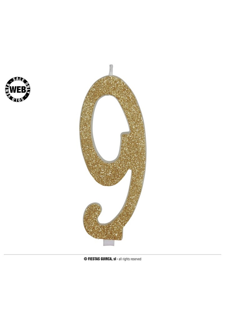 Gold Frosted Candle 12.5cm - No. 9