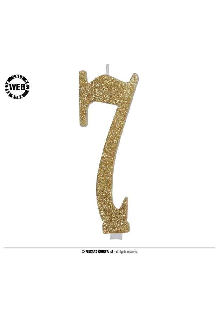 Gold Frosted Candle 12.5cm - No. 7