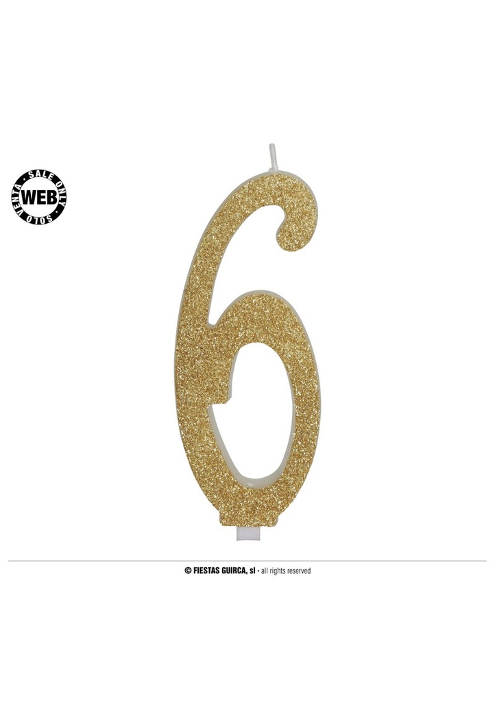 Gold Frosted Candle 12.5cm - No. 6