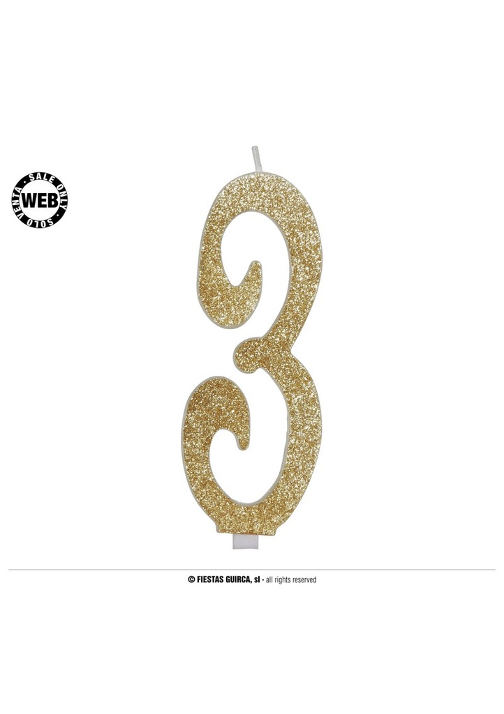 Gold Frosted Candle 12.5cm - No. 3