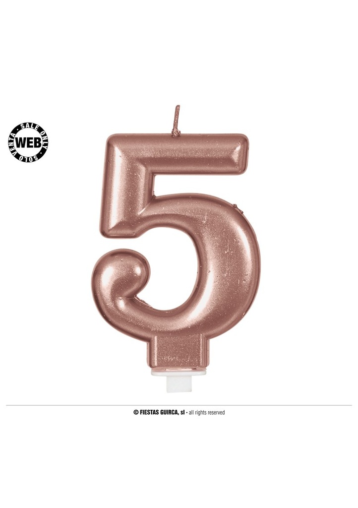 Rose Gold Frosted Candle 8cm - No. 5