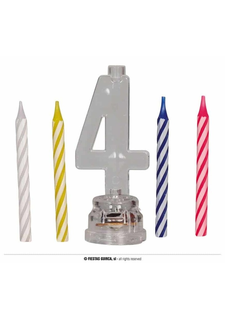 Led Candle No.4 With 4 Candles (13cm)