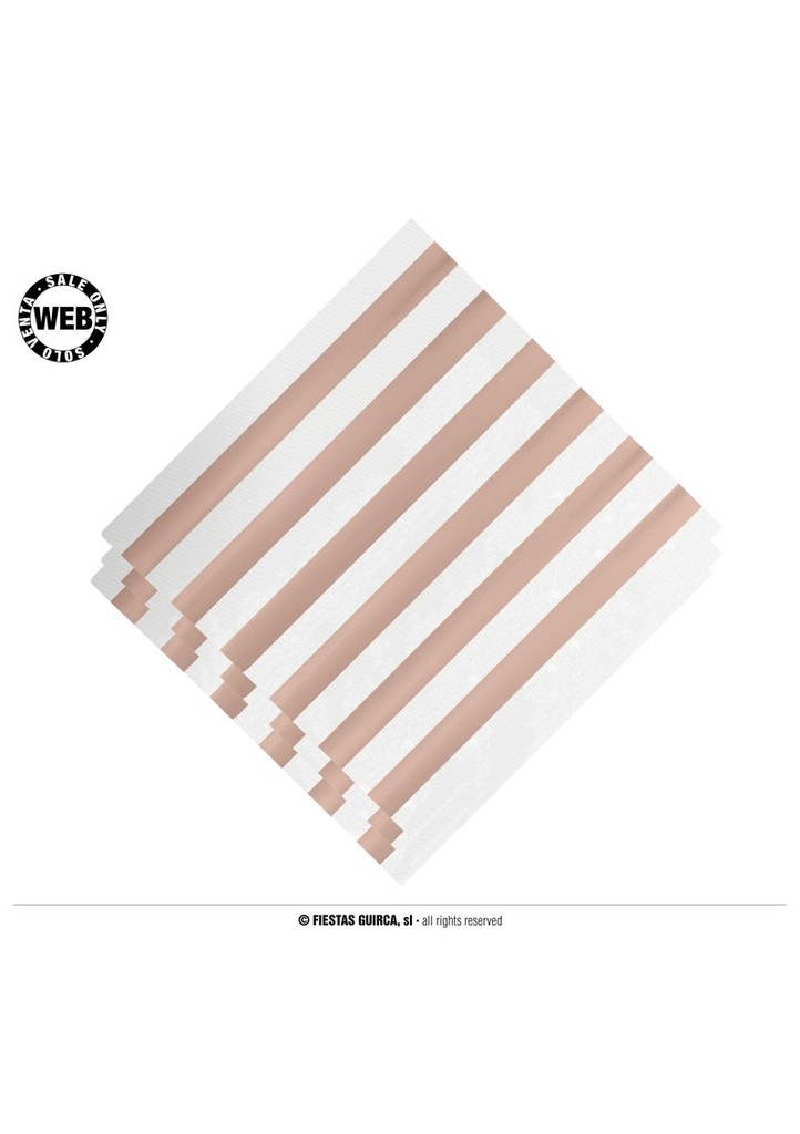 Rose Gold Napkins 33x33cm - 12pk