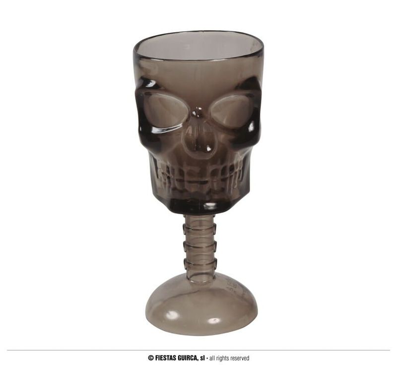 Black Skull Glass - 18cm