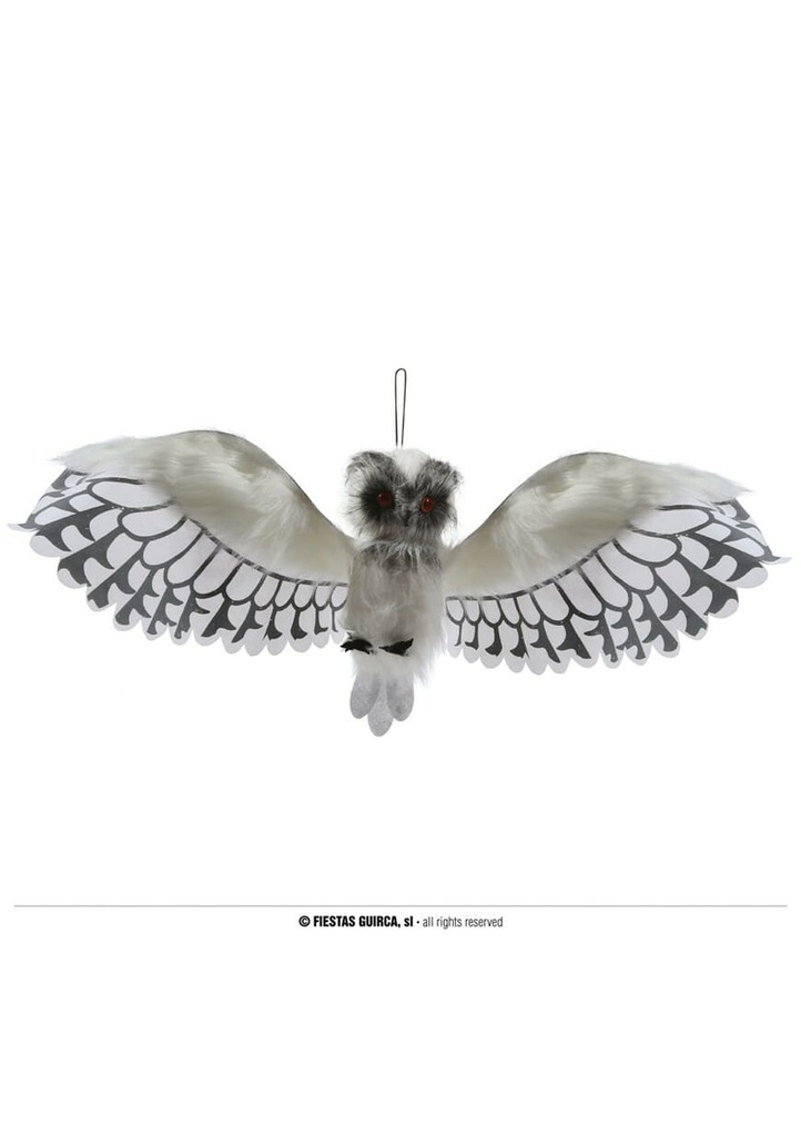 White Owl with Light, Sound & Movement - 100cm