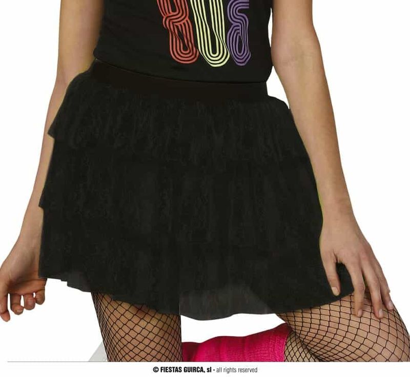 [18943] Black 80's Skirt - Adult One Size