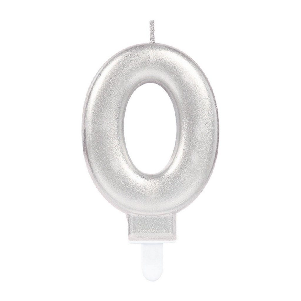 Sparkling Celebrations Candle with Holder 9.3cm Silver - No.0