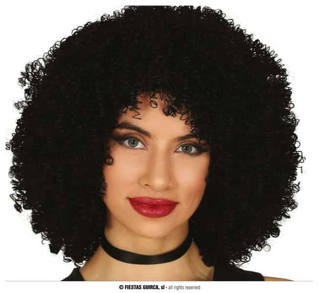 [4639] Black Curly Afro Wig - Adult One Size