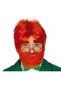 Orange St Patrick's Wig With Beard - Adult One Size