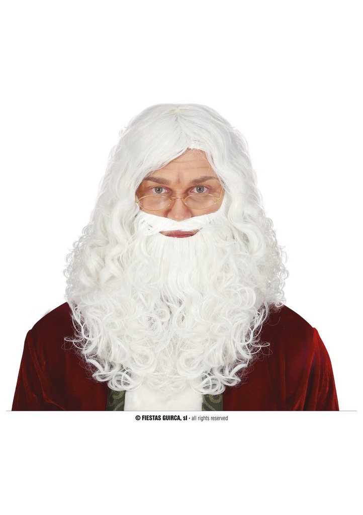[4244] Santa Wig With Extra Long Beard - Adult One Size