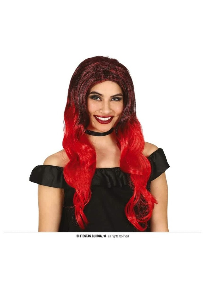 Red & Black Wavy Wig - Adult One Size